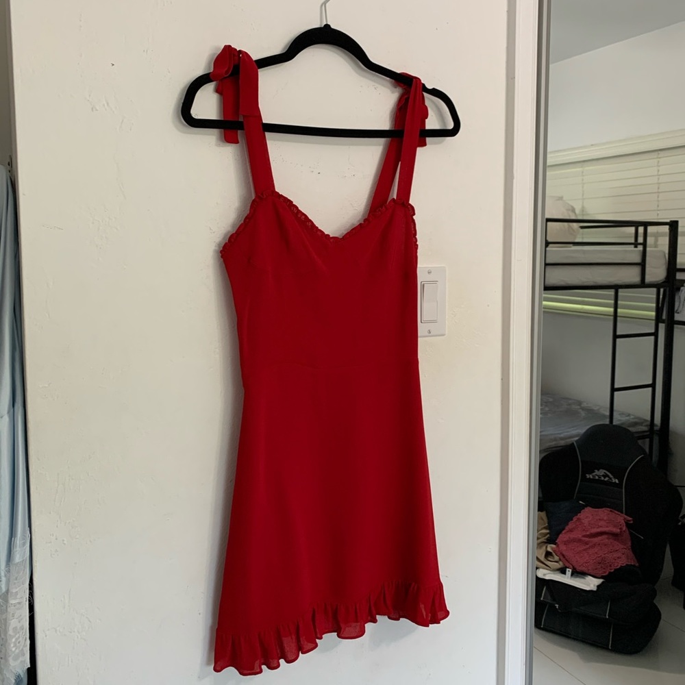 REFORMATION CHRISTINE DRESS IN RED (4)